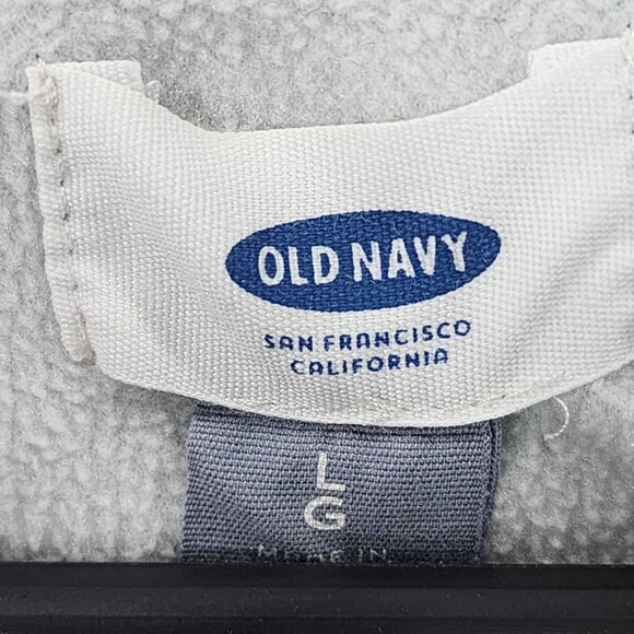 Mens Gray Old Navy Hoodie Sweatshirt Full Zip Long Sleeve Polyester Size L - Picture 6 of 11